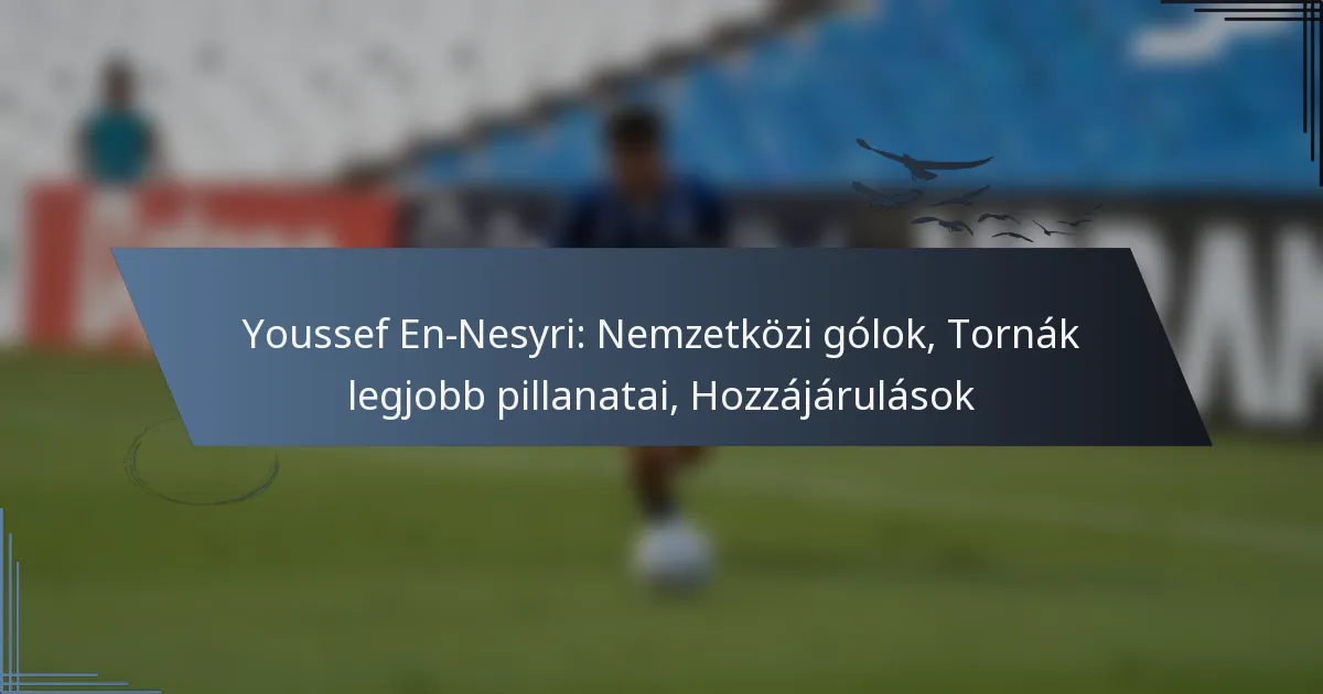 Youssef En-Nesyri: Nemzetközi gólok, Tornák legjobb pillanatai, Hozzájárulások