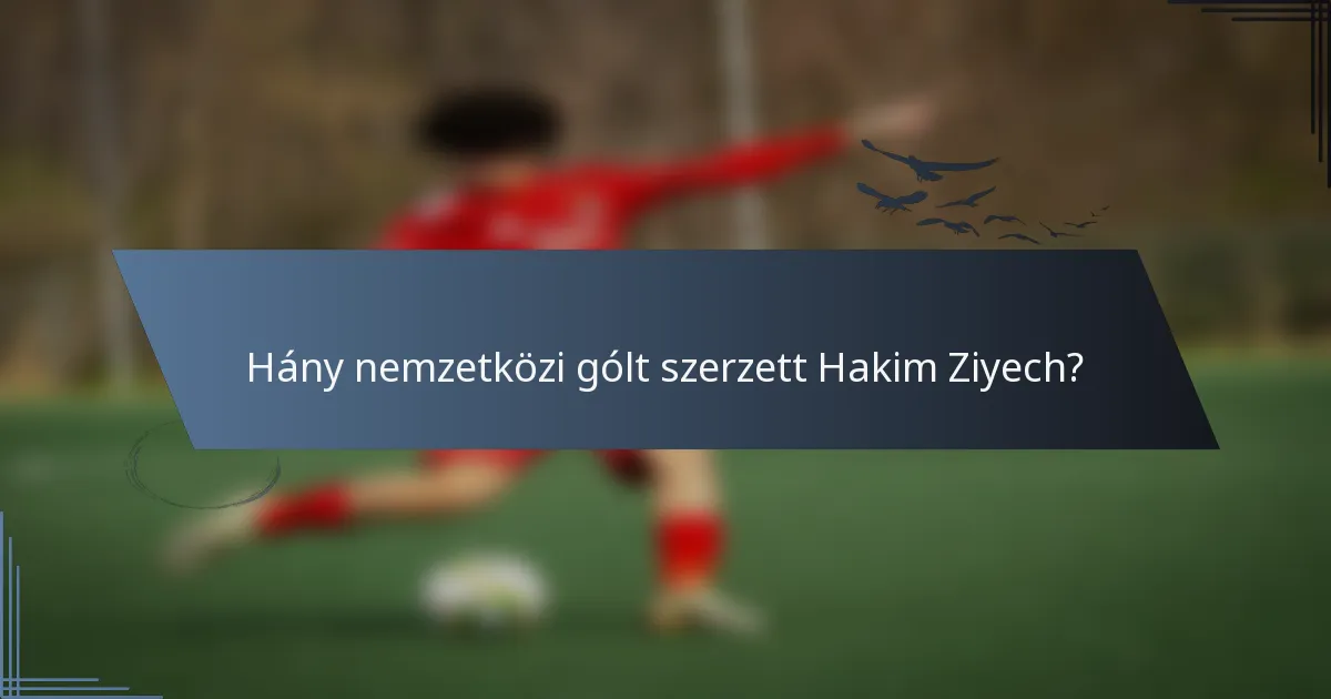 Hány nemzetközi gólt szerzett Hakim Ziyech?