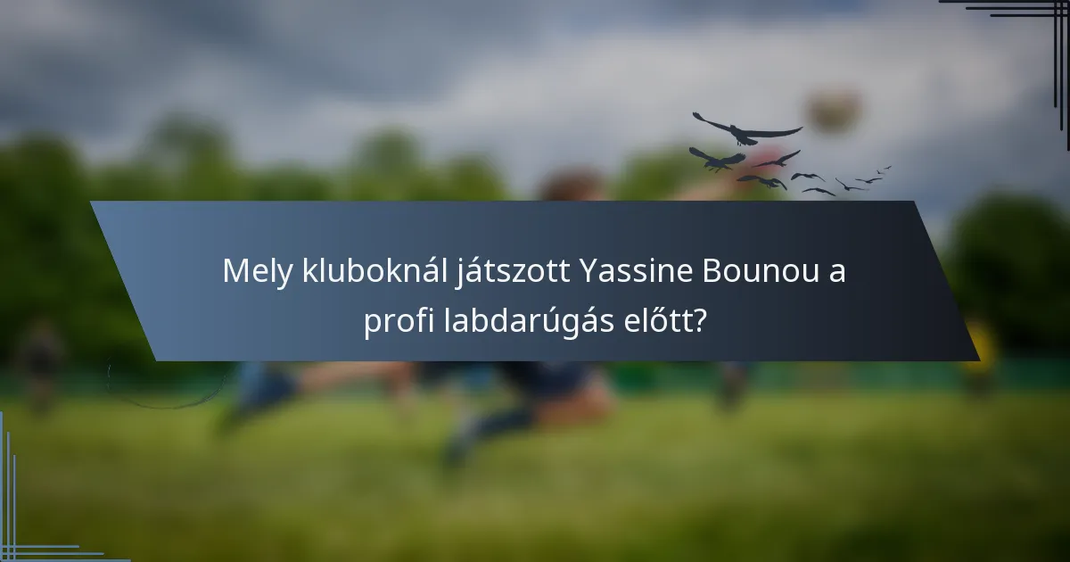 Mely kluboknál játszott Yassine Bounou a profi labdarúgás előtt?