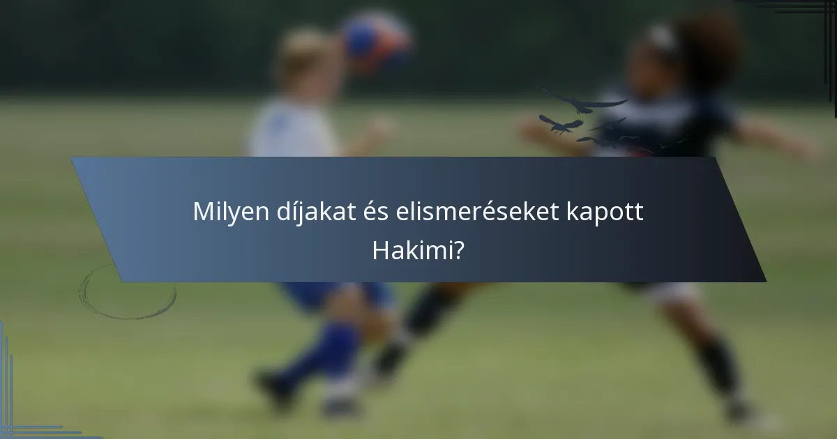Milyen díjakat és elismeréseket kapott Hakimi?