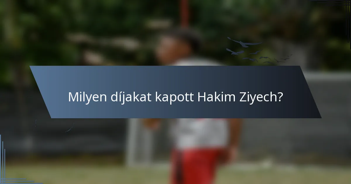 Milyen díjakat kapott Hakim Ziyech?