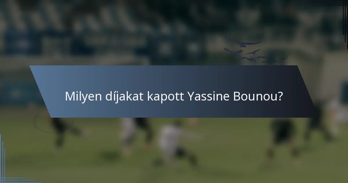 Milyen díjakat kapott Yassine Bounou?