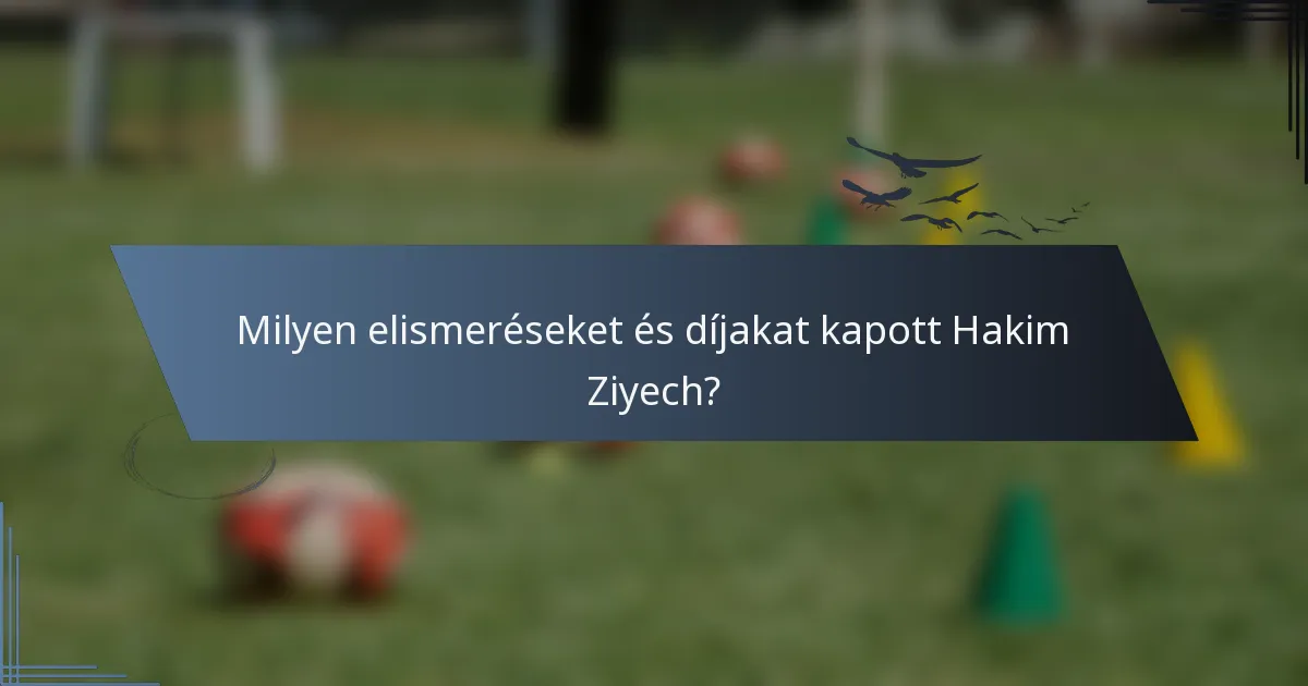 Milyen elismeréseket és díjakat kapott Hakim Ziyech?